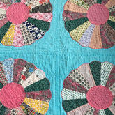 Quilt Vintage Dresden plate- aqua - abigailheche